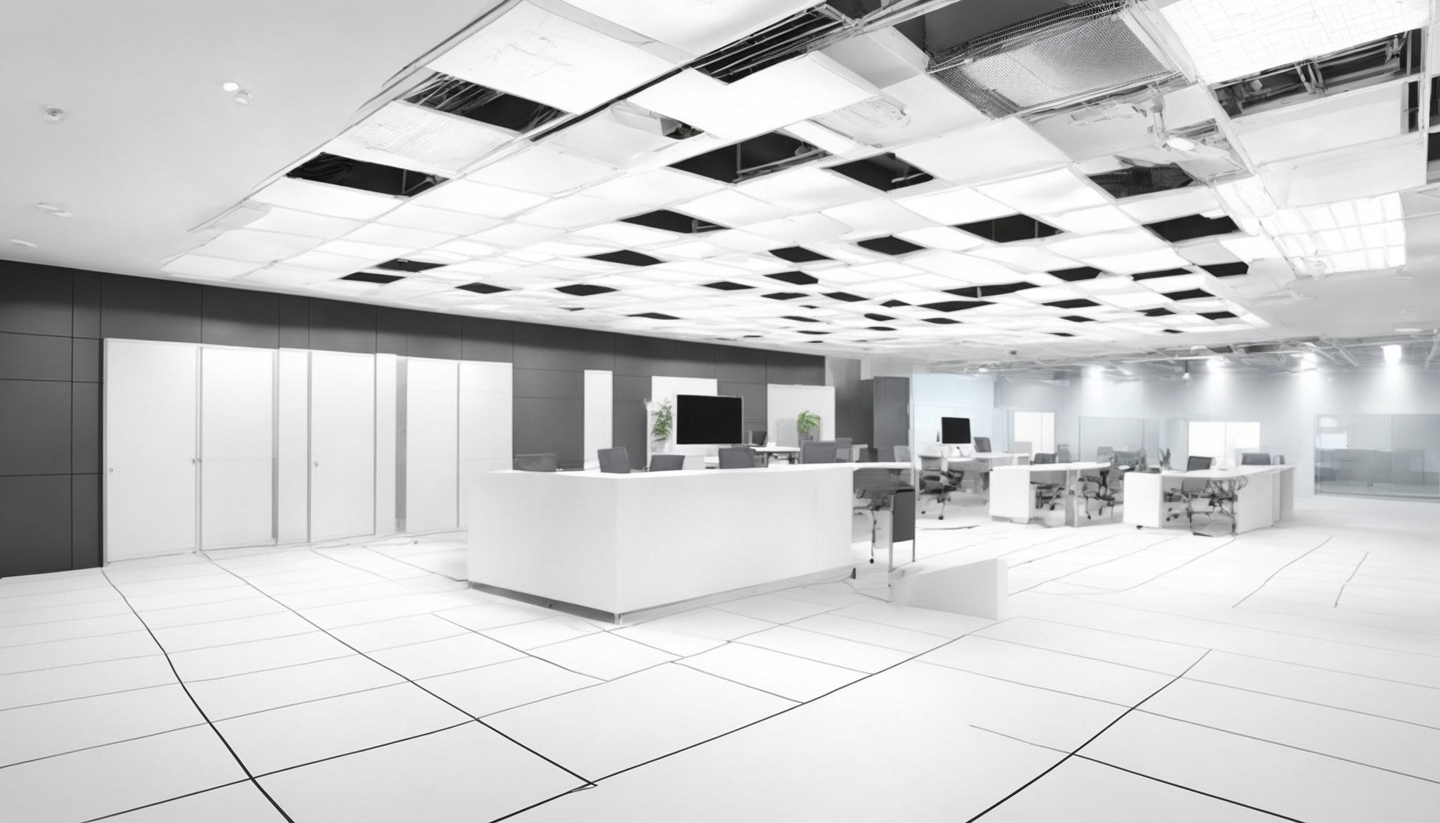 Suspended ceiling installation in a Guildford commercial space