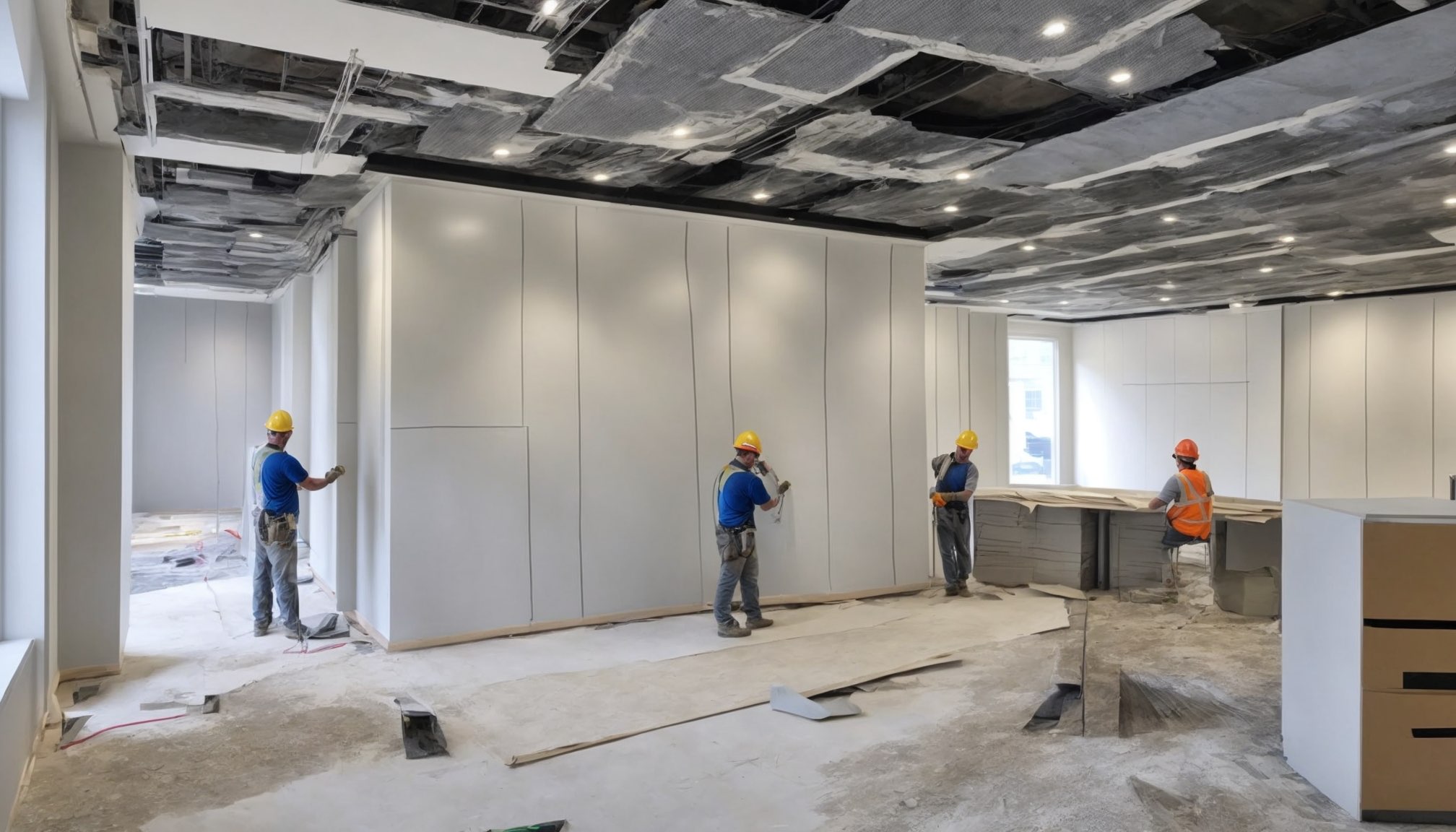 Commercial drylining project in a Guildford office building