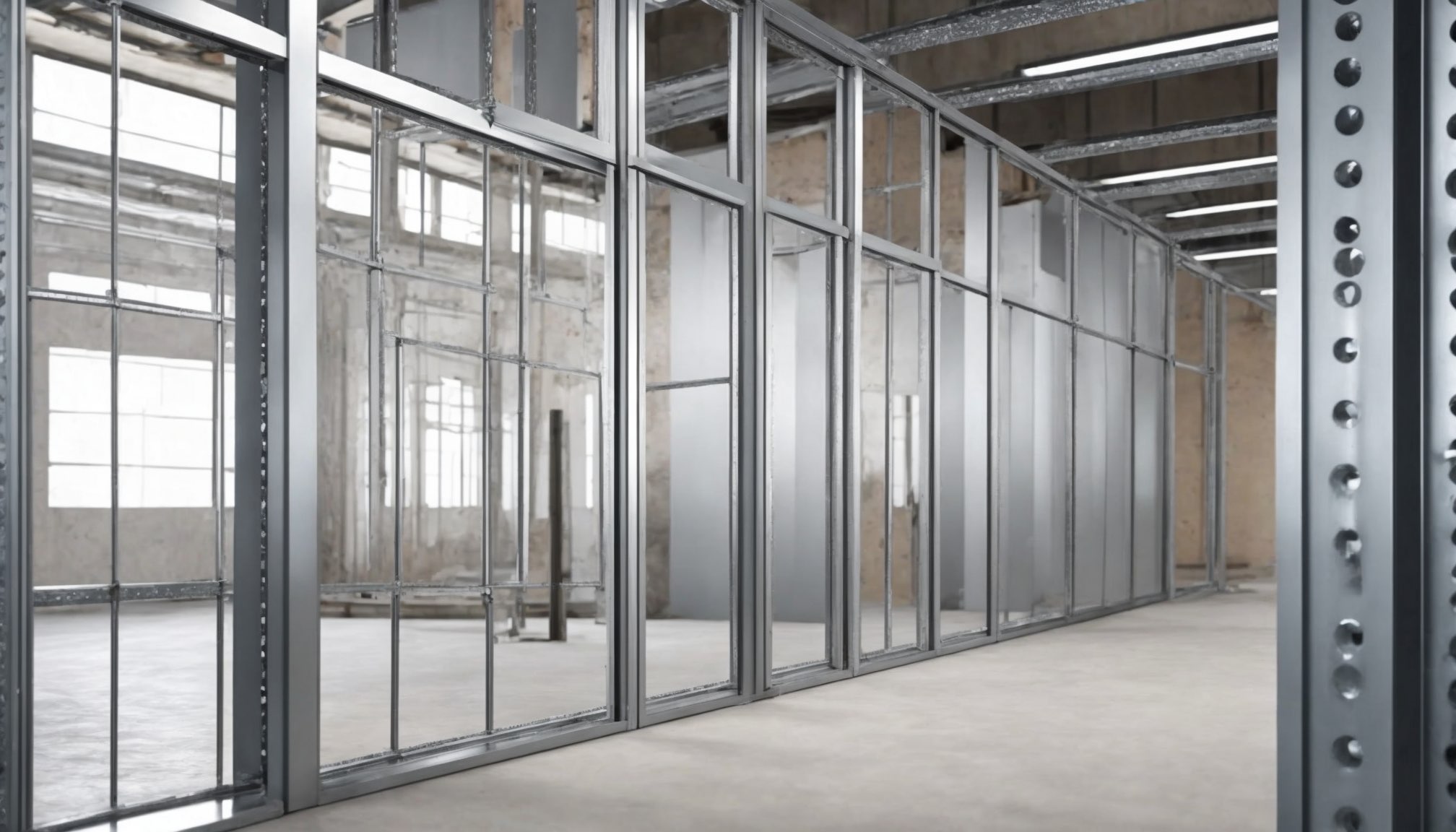 Metal stud partitioning framework in a Guildford building
