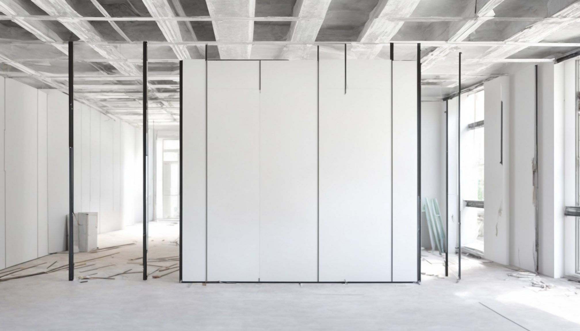 Partition wall installation in a Guildford office